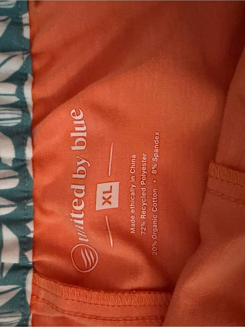 United By Blue Women's Responsible Swim Shorts in the color Orange Ochre, XL - Picture 4 of 9